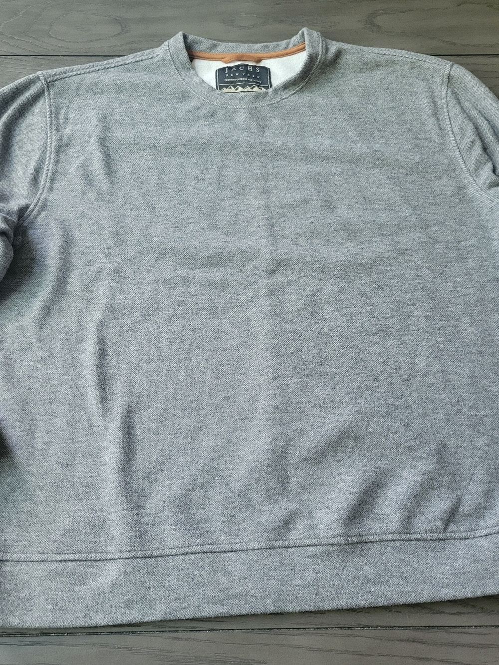 Jachs New York Gray and Tan Logo Patch Pullover